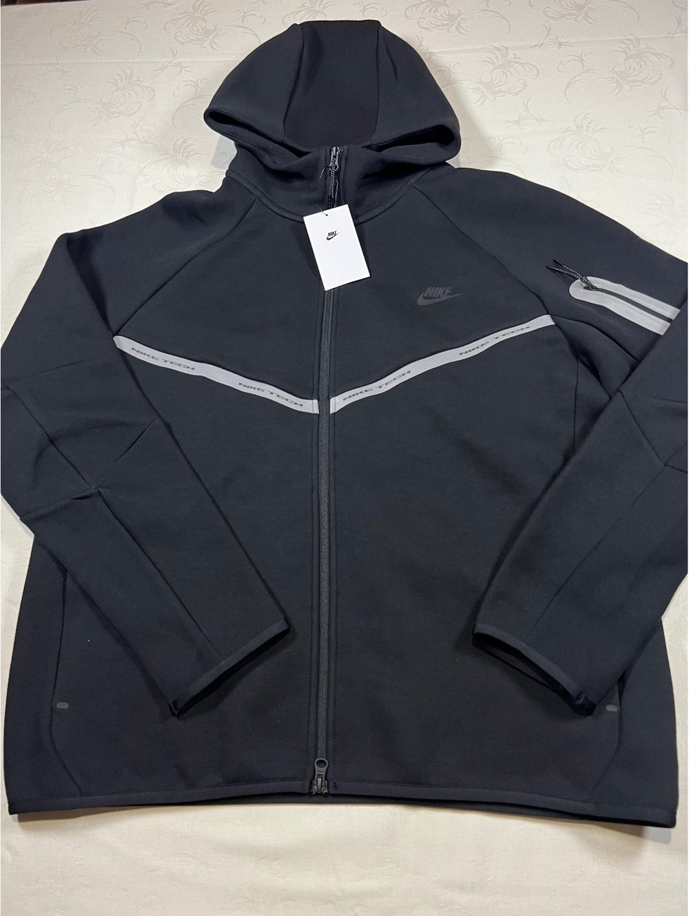 NEW $145 Nike Tech Fleece Reflective Hooded Black Jacket Size XL